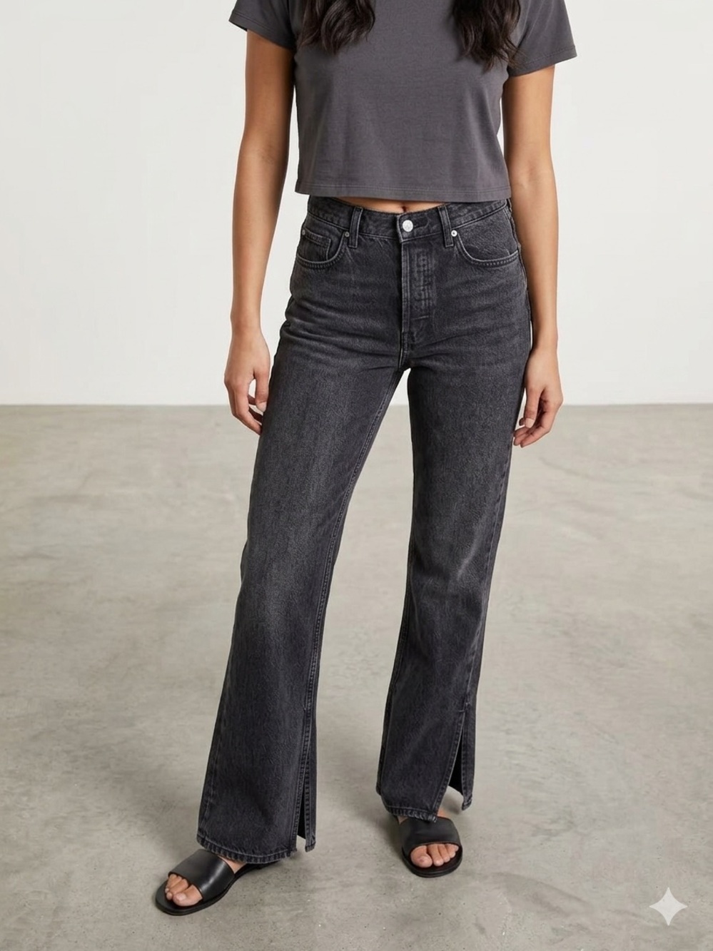 Zara Black Flare Jeans — High-Rise Wide Leg
